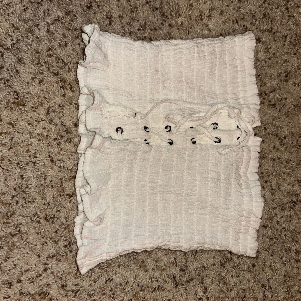 American Eagle Outfitters White Smocked Top